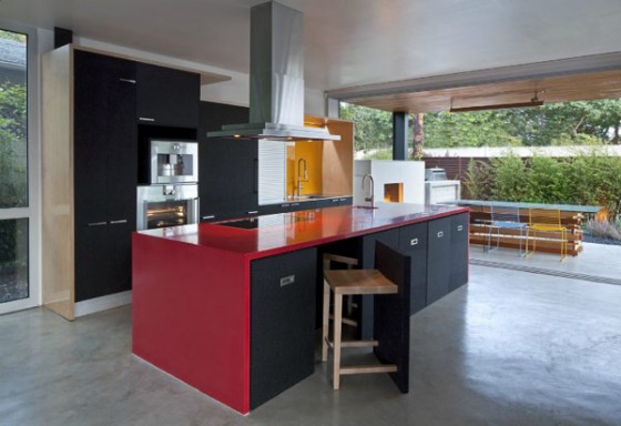 Interiores cocina vivienda moderna sostenible en los Angeles